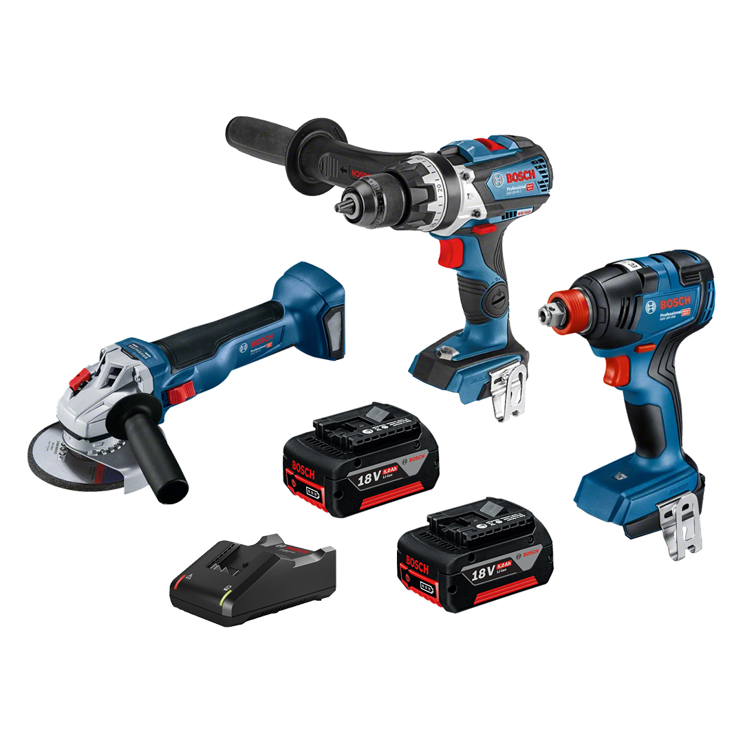 Bosch 18V 3pc 5.0Ah Brushless Cordless Industrial Kit 0615990M9T